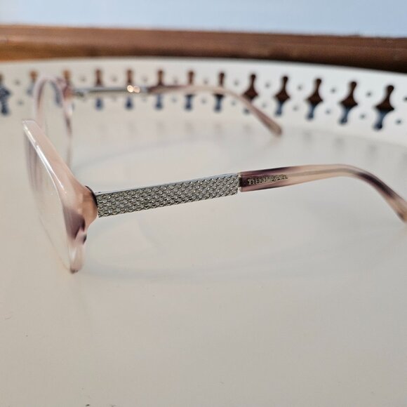 Tiffany & Co. Glasses Frames, Mauve/Brown Tortoise, Textured Silver Metal on Arm - Picture 3 of 8